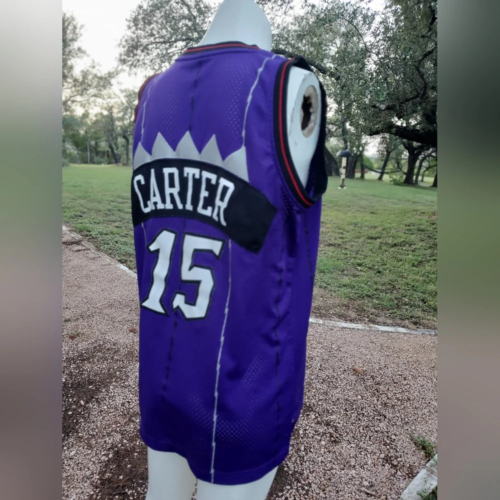 Adidas Hardwood Classics Purple Toronto Raptors Jersey Dino Vince Carter 15 +2 L